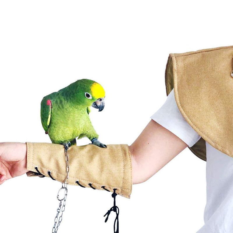 [Australia] - Parrot Anti-Scratch Shoulder Protector Multi-Purpose Bird Shoulder Shawl Bird Diaper for Small Medium Parakeets Cockatiels Sun Conures Macaws Finches Lovebird Hang Bird Anklet & Toys(Yellow) 