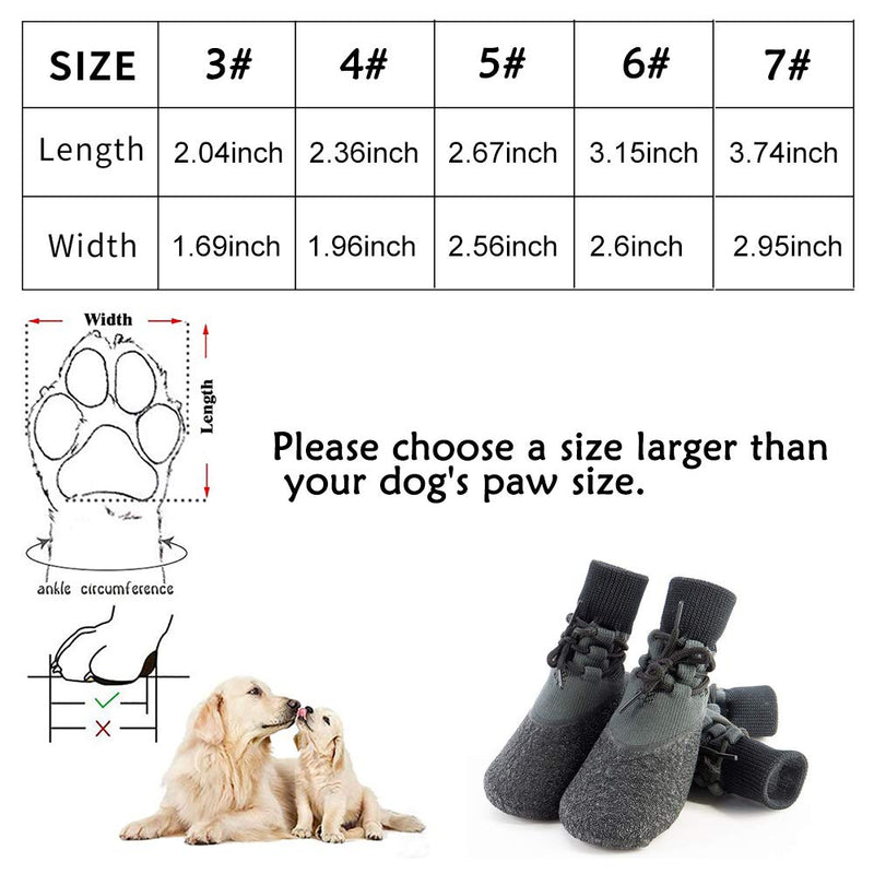 XLYBSST Dog Shoes 4 Pcs Dog Boots for Medium Large Dogs Winter Snowland Sports Non-Slip Dog Booties Anti-Slip Sole Water Resistant Boots for Snow Rain Indoor and Outdoor 5# - PawsPlanet Australia