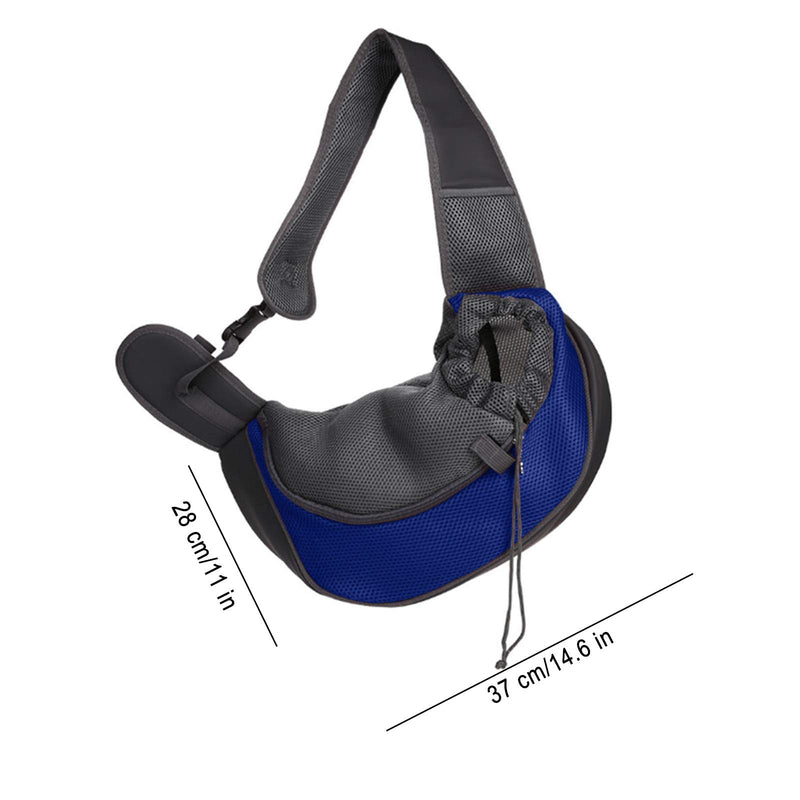 Pet Sling Carrier, Hands-Free Small Pet Carrier for Small Dogs and Cats up to 5kg, Breathable Mesh Dog Sling Carrier with Adjustable Shoulder Strap for Outdoor and Travel (Blue) blue - PawsPlanet Australia