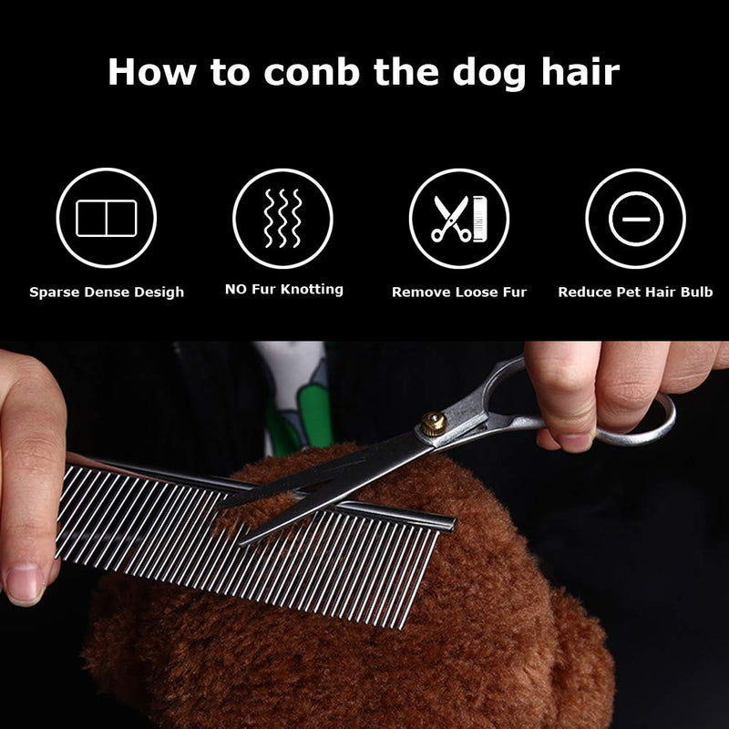 AYE 3 Pack Pet Grooming Comb, 3 Size Stainless Steel Pet Comb for Dogs and Cats - PawsPlanet Australia
