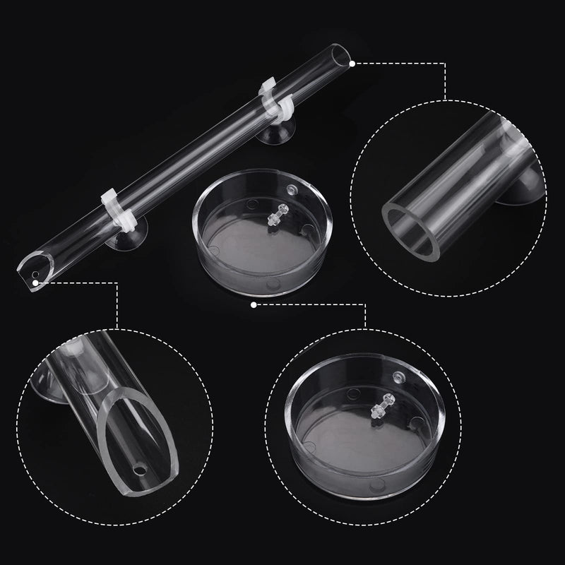cobee Acrylic Shrimp Feeder, Transparent Durable Aquarium Fish Shrimp Feeder, Assembled Shrimp Feeding Tube Feeding Dish Tray, Feeding Tube Set for Shrimp Food - 20cm Tube and 6.5cm Feeding Bowl - PawsPlanet Australia