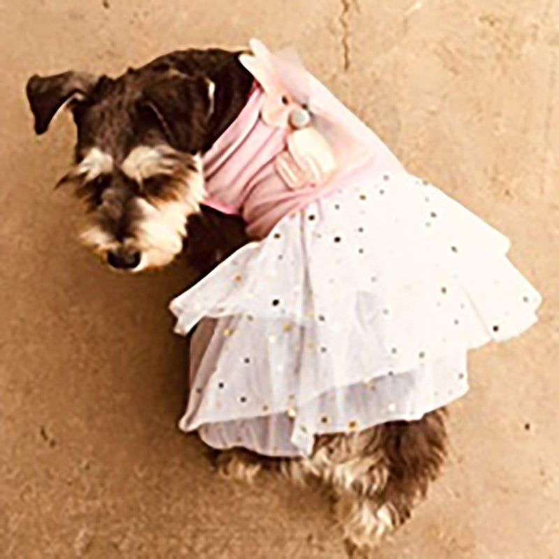 [Australia] - Petea Dog Dress Glitter Star Moon Sequins Gauze Tutu Dog Dress Vest Apparel Skirt Clothes Pet Puppy Bowknot Birthday Princess Clothes for Dogs and Cats M 