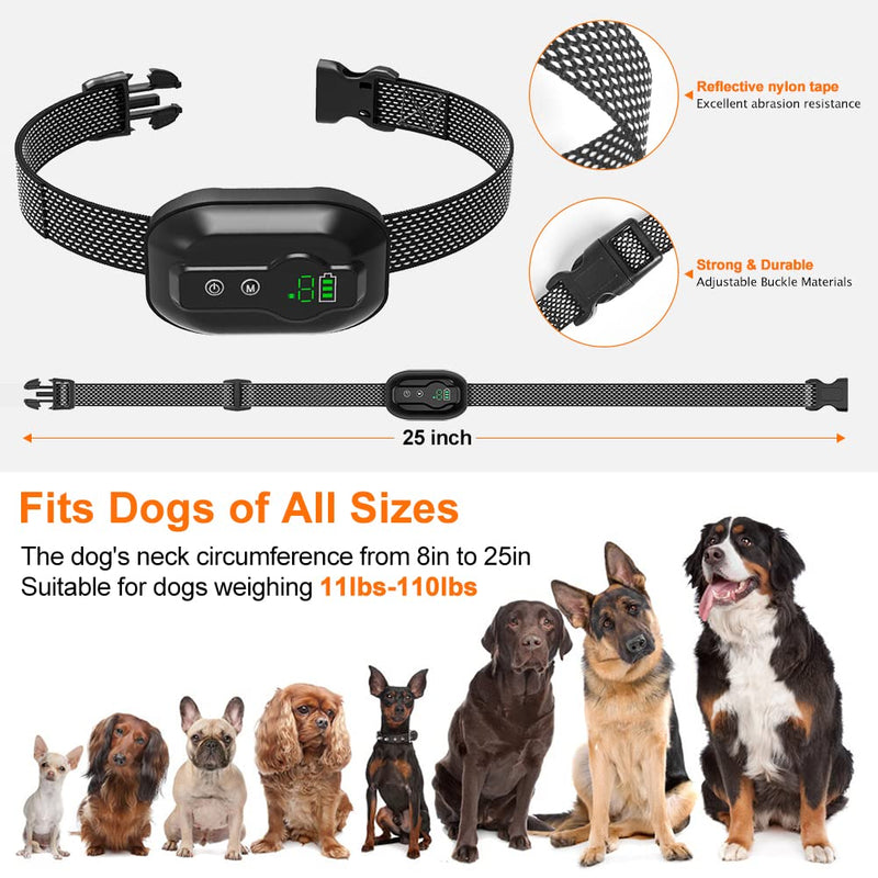 Anti Barking Dog Collars Rechargeable - Bark Collar for Large Medium Small Dog - Stop Dog Barking Deterrent Device with Vibration & Sound Harmless Training No Bark Collar IPX67 Waterproof - PawsPlanet Australia