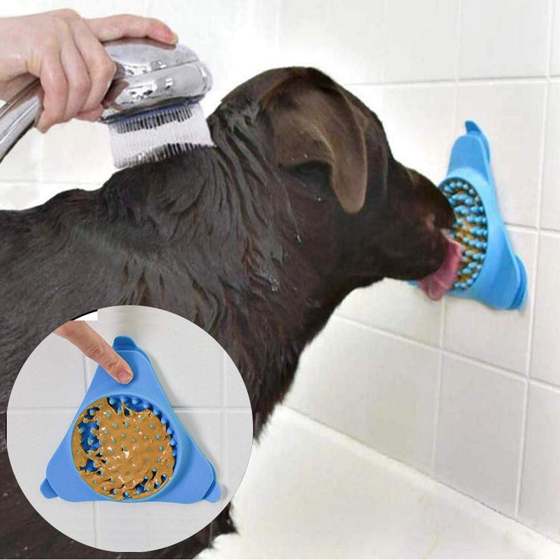 NA 2 Pcs Dog Lick Mat Slow Feeding and Distraction of Dogs Blue Dog Distraction Toys Dog Peanut Butter Toy - PawsPlanet Australia