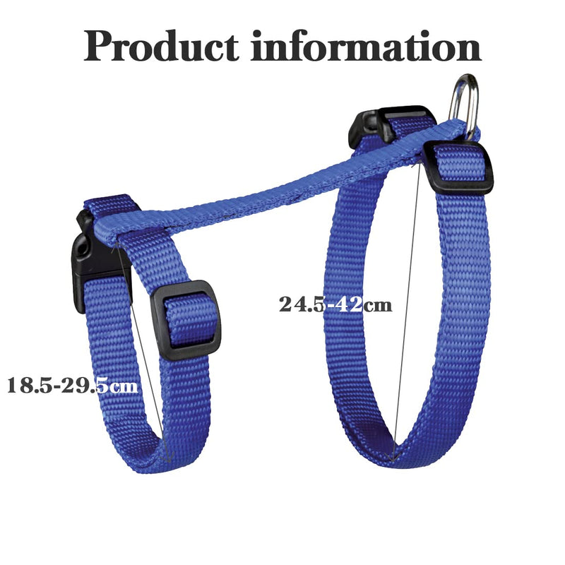 Pack of 2 adjustable rabbit harnesses, rabbit harnesses with leash, suitable for small animals such as rabbits, kittens, dogs, guinea pigs (blue + red) - PawsPlanet Australia