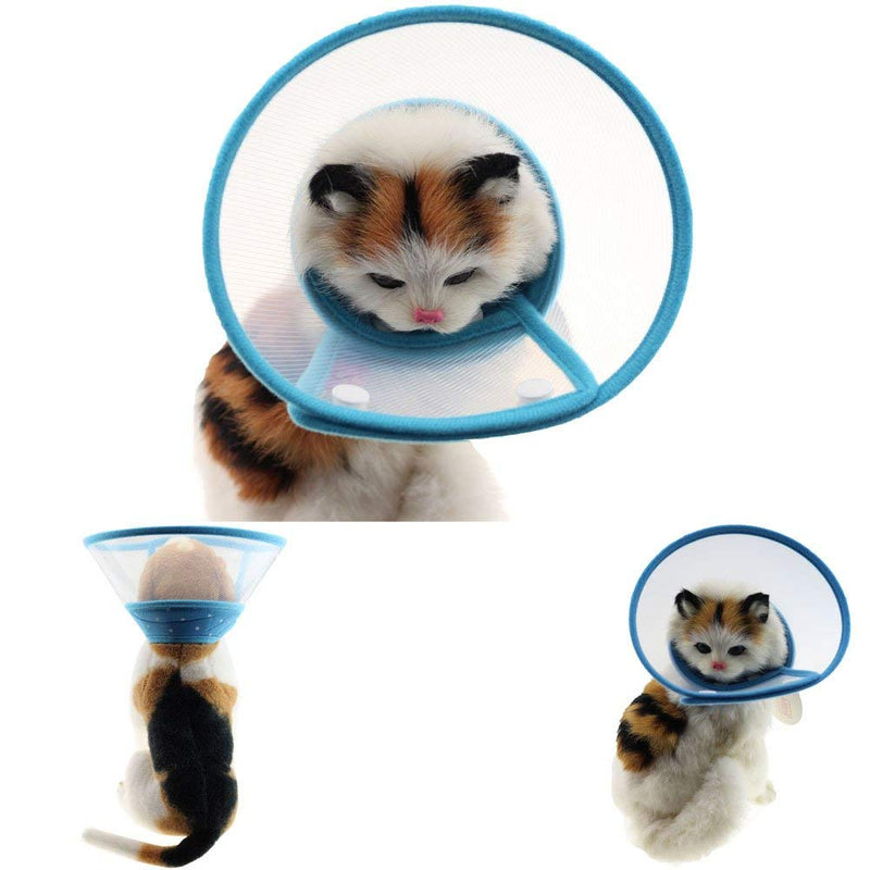 Bolbove Pet Plastic Clear Cone Recovery E-Collar with Dots Design Soft Edge for Small Dogs & Cats Blue - PawsPlanet Australia