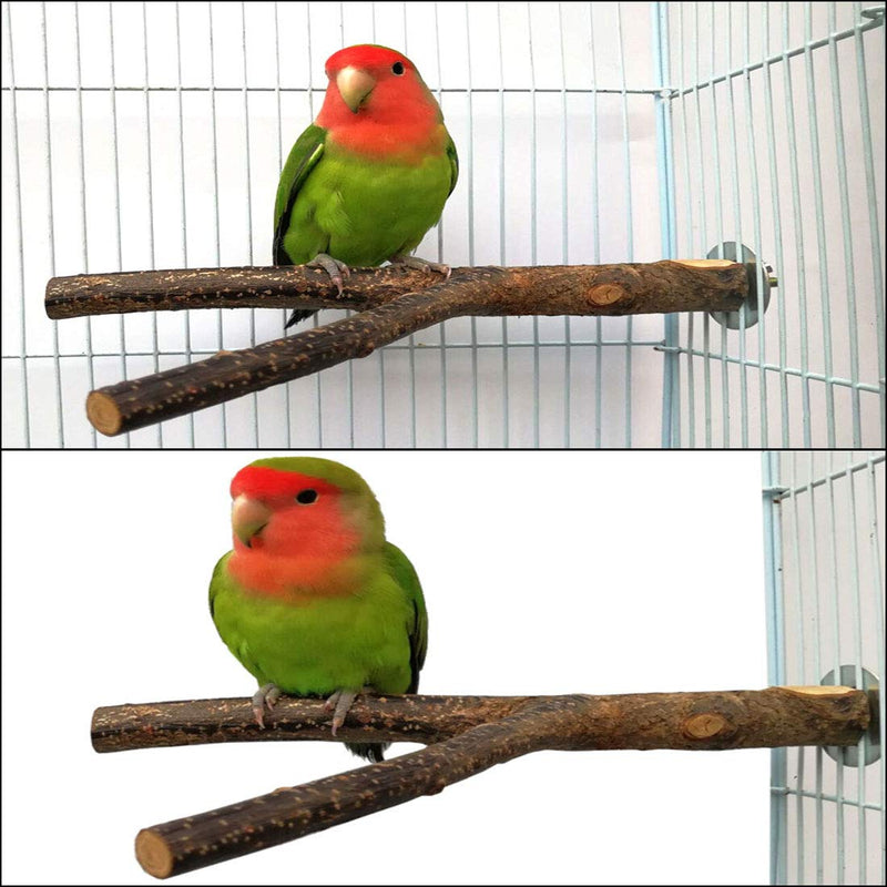 kathson Natural Bird Wood Perch Parakeet Standing Toy Sticks Parrot Paw Grinding Branches Cockatiels Cage Chewable Accessories for Conures Macaws Finches 8 PCS - PawsPlanet Australia