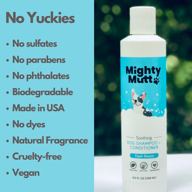 Mighty Mutt Natural & Hypoallergenic Dog Shampoo and Conditioner, Anti-Itch, Soothing and Deodorizing (9oz) - PawsPlanet Australia