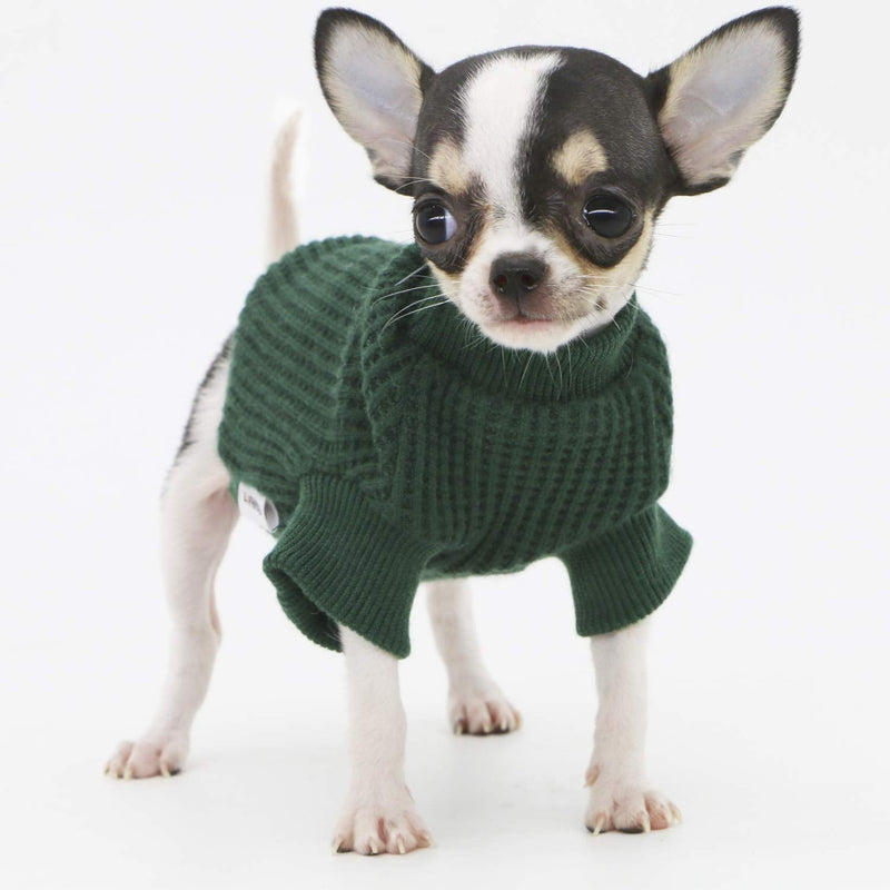 LOPHIPETS Lightweight Dog Sweaters for Puppy Small Dogs Puppy Chihuahua Yorkie XX-Small (Pack of 1) Atrovirens - PawsPlanet Australia