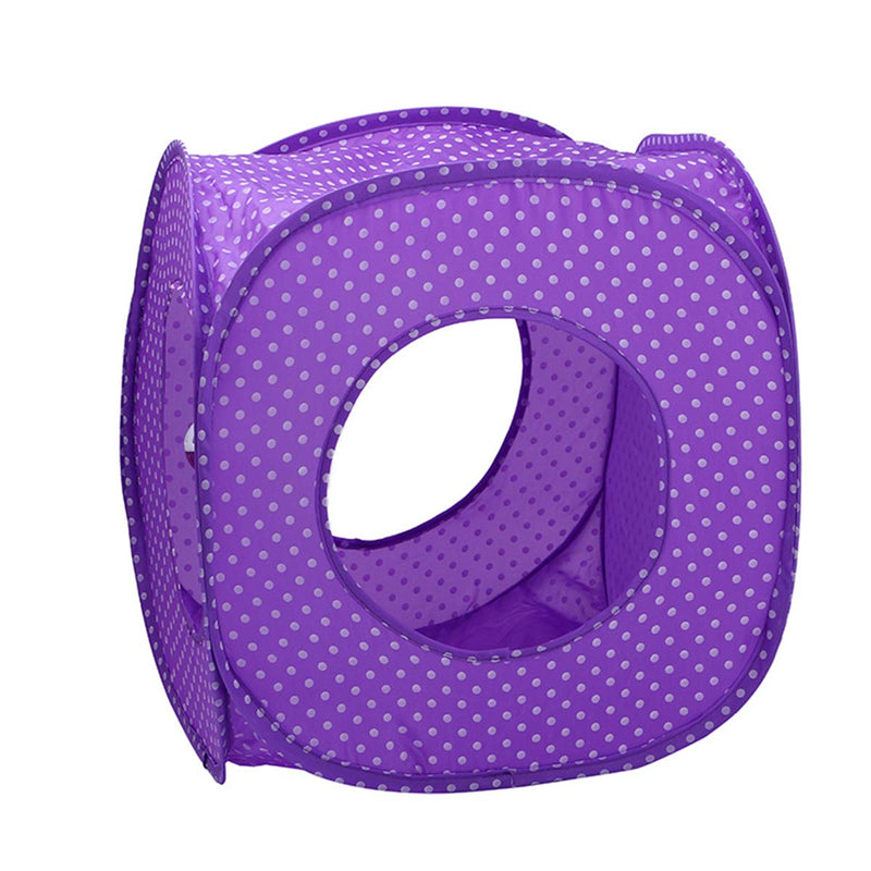 [Australia] - Citmage Cat Cube Pop Up Non-Woven Fabric Play Tent Toy with Hook and Loop,3 Peek Holes Collapsible, Lightweight, Provide Exercise Game for Cats, Kitties, Puppies Purple 