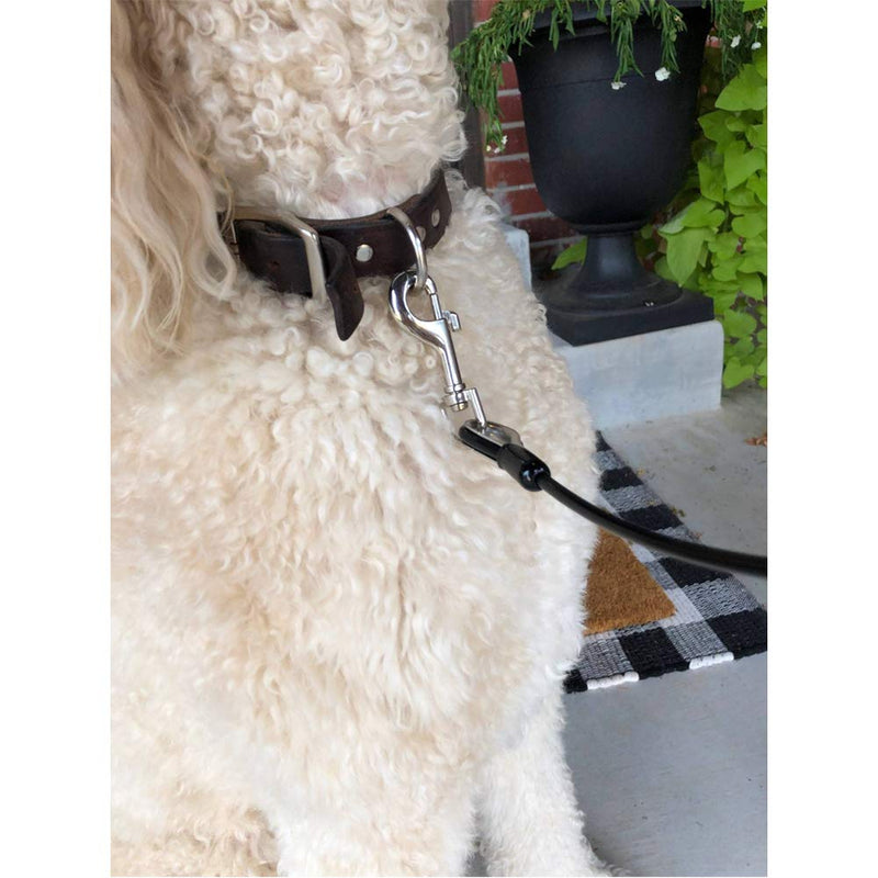 [Australia] - SOMIDE Dog Tie Out Cable for Pet Up to 80 Pounds, with Heavy Duty Metal Swivel Hooks for Camping Outdoor Yard 10 ft Black 