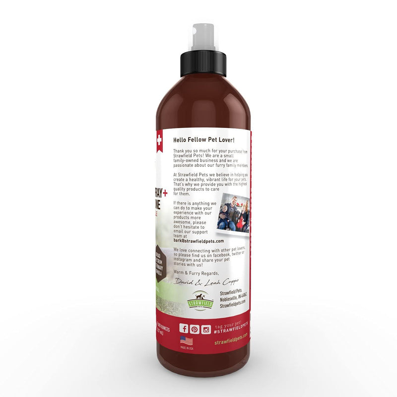 Chlorhexidine Spray for Dogs, Cats - Ketoconazole, Aloe - 8 oz. - Cat, Dog Hot Spot Treatment, Mange, Ringworm, Yeast Infection, Itching Skin Relief, Allergy Itch, Acne, Antibacterial Antifungal - PawsPlanet Australia