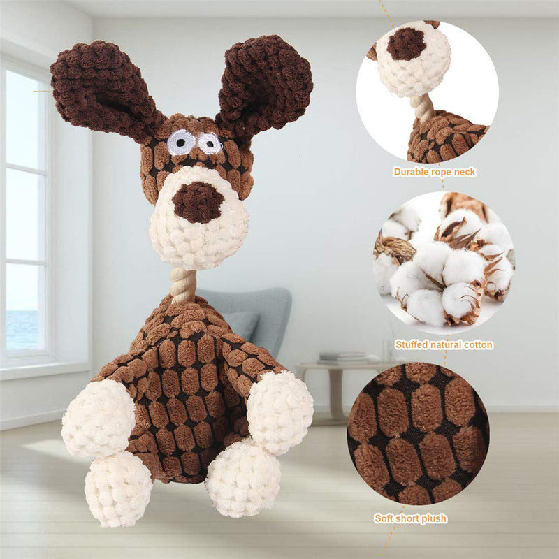 Nollary Dog Plush Squeaky Toys Durable Rope Chew Toy Cute Donkey and Puppy Design Dog toys for Boredom and Entertainment - PawsPlanet Australia