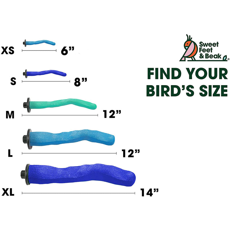 Sweet Feet and Beak Safety Pumice Perch for Birds Features Pumice to Trim Nails and Beak and Promote Healthy Feet - Safe and Non-Toxic, for Bird Cages X-Small 6" Blue - PawsPlanet Australia