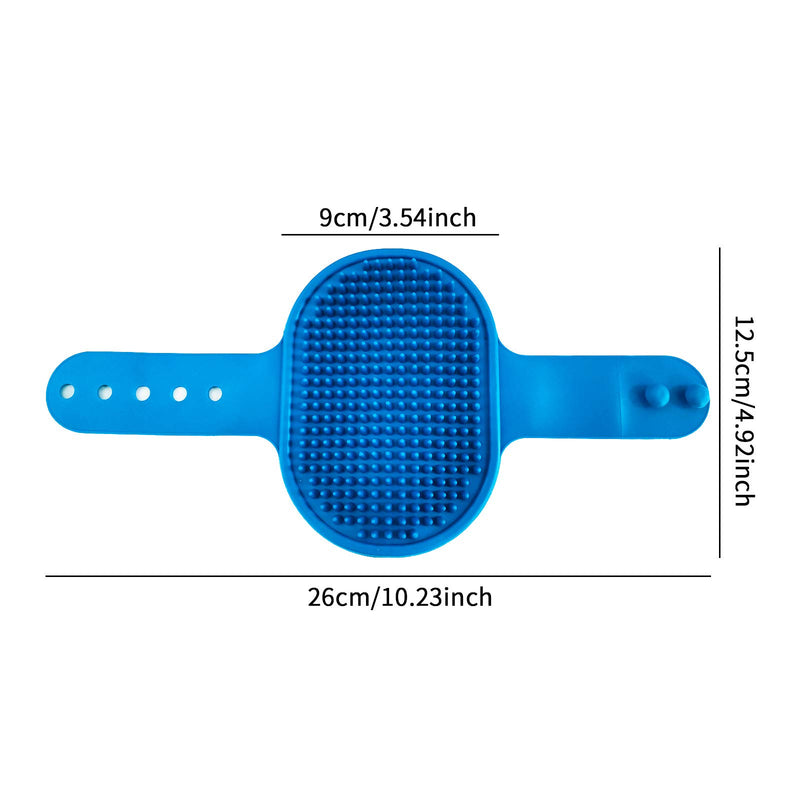 Pet Bath Brush,3 In 1 Pet Grooming Shampoo Brush with Adjustable Ring Buckles,Use for Pet Dogs or Cats to Remove Long or Short Hair,Blue - PawsPlanet Australia