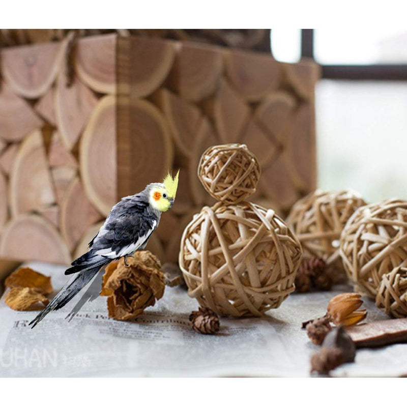 [Australia] - Tfwadmx 10 Pcs Willow Ball, Bird Foraging Toys, Small Animal Chew Toy Activity for Parrot Macaw Hamster Guinea Pig Rat Parakeet Cockatiels Conure Finch Budgerigar Lovebird 