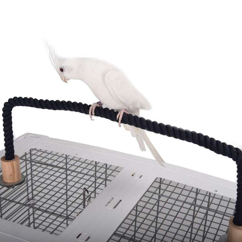 [Australia] - QBLEEV Bird Cage Rope Stands Conure Parrot Perches Swing Toys Play Set Birdcage Playground Play Gym Accessories for Parakeet Cockatiels Lovebirds African Grey(Cage not Included) Dark blue(swing+ perch) 