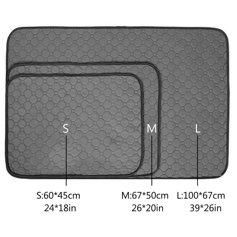 Waterproof Dog Mat, Washable Dog Training Pads Reusable Puppy Pee Pad 4-Layer Fast Absorb Mat with Non-Slip Bottom for Dogs Indoor Outdoor Car Travel-Dark Gray (S,1 Pack) Small - PawsPlanet Australia