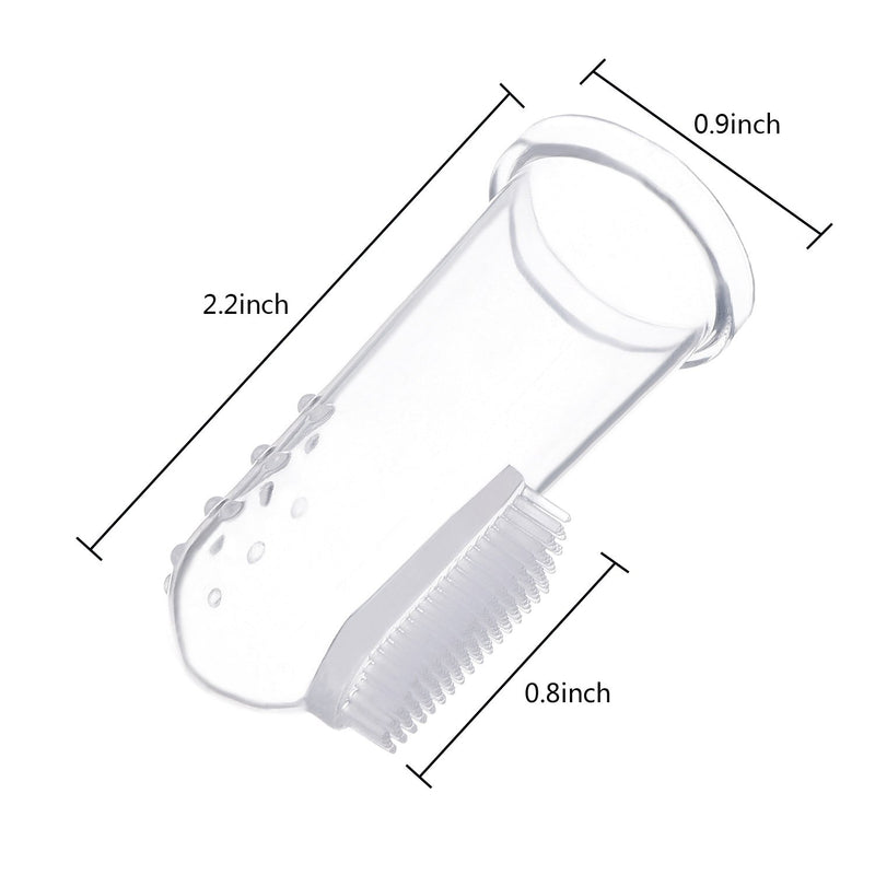 Shappy 10 Pieces Soft Silicone Pet Finger Toothbrush, Tooth Cleaner Dog Cat Teeth Cleaning (Clear) - PawsPlanet Australia