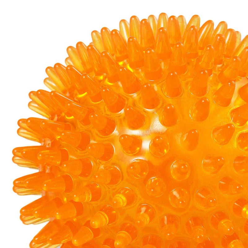 ForuMall Dog Toy Squeaker Ball Spiky Ball Squeaky Ball with High Bounce Pet Training Toy 9cm Orange-9cm - PawsPlanet Australia
