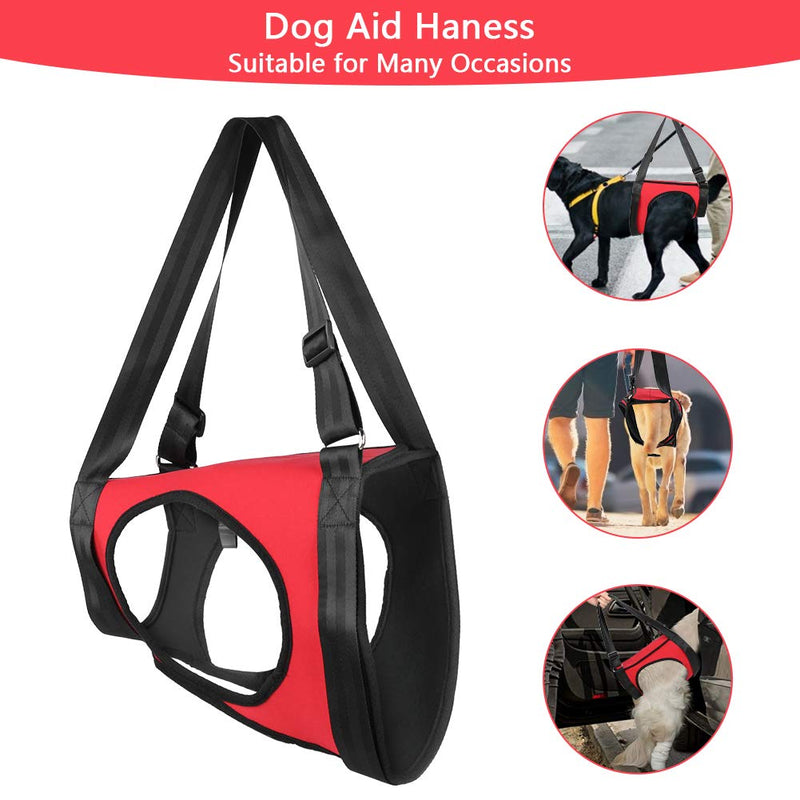 YOUTHINK Dog Support Harness Pet Walking Aid Lifting Pulling Vest for Old & Injured Dogs(Red) (Hind legs-M) Hind legs-M - PawsPlanet Australia