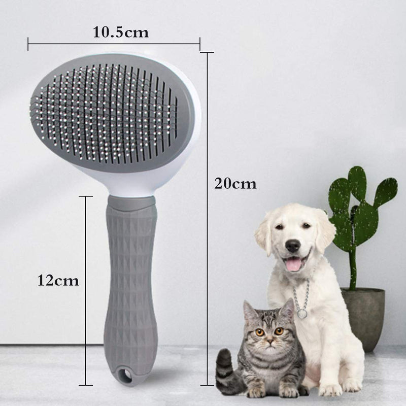 Pet Cat Brush Dog Brush Short Hair Grooming Brush Undercoat Cat Brush Fine Hair Soft Brush Automatic Hair Removal Comb with One Button Cleaning - PawsPlanet Australia