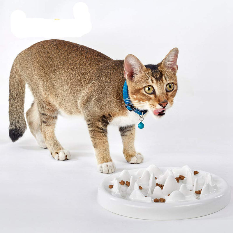 [Australia] - DotPet Slow Feeder Bowl, Ceramic Fun Interactive Feeder Bloat Stop Cat Bowl Preventing Feeder Anti Gulping Healthy Eating Diet Pet Bowls Against Bloat, Indigestion and Obesity 