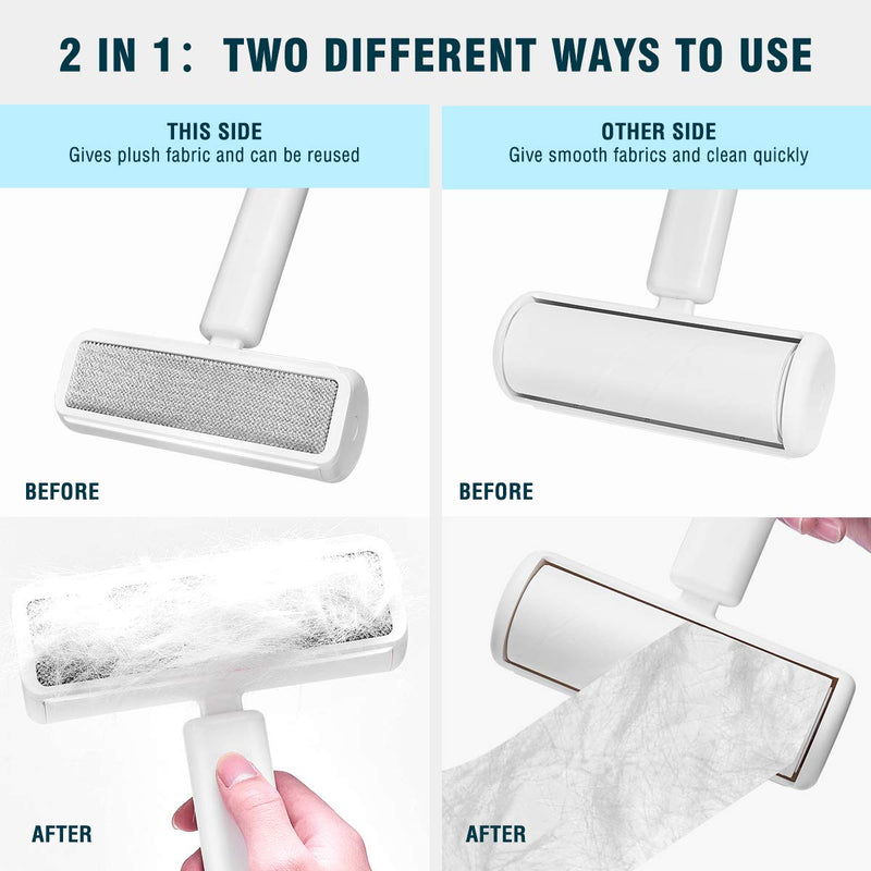 CATISM Pet Hair Remover Roller Brush,Automatic Storage Lid Reusable Double-Side Animal Hair Removal Brush for Dog&Cat,Easy to Remove Fur Hair From Cat Kennel Dog Nest,Furniture,Clothes,Bedding,Carpet - PawsPlanet Australia