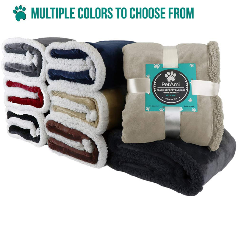 PetAmi Premium Plush Sherpa Pet Blanket Sized for Cats, Small Dogs, Puppies, Kittens - 30x40 30" x 40" Black - PawsPlanet Australia