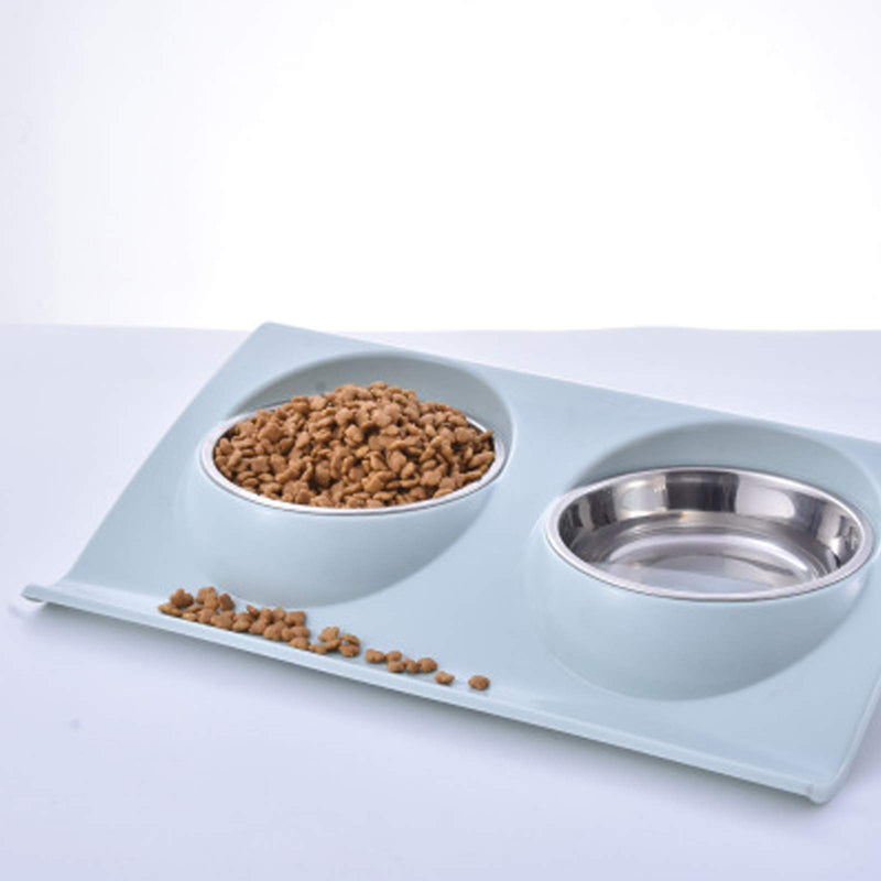 Cat Feeding Bowl,Water Bowls for Cats Dog Double Feeding Bowl Cat Bowl Feeder with Two Stainless Steel Bowls,Non-Slip, Angled Cat Food Bowl, Dog Bowl, Feeding Bowl Set for Cat Puppy Food and Water - PawsPlanet Australia