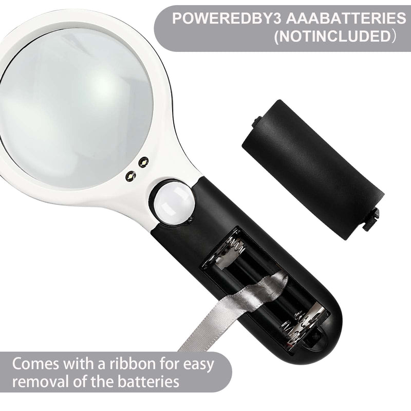 Magnifying glass with light, 10X 30X reading magnifying glass, handheld magnifying glass with double lens for the elderly for reading, gifts for parents and children - PawsPlanet Australia