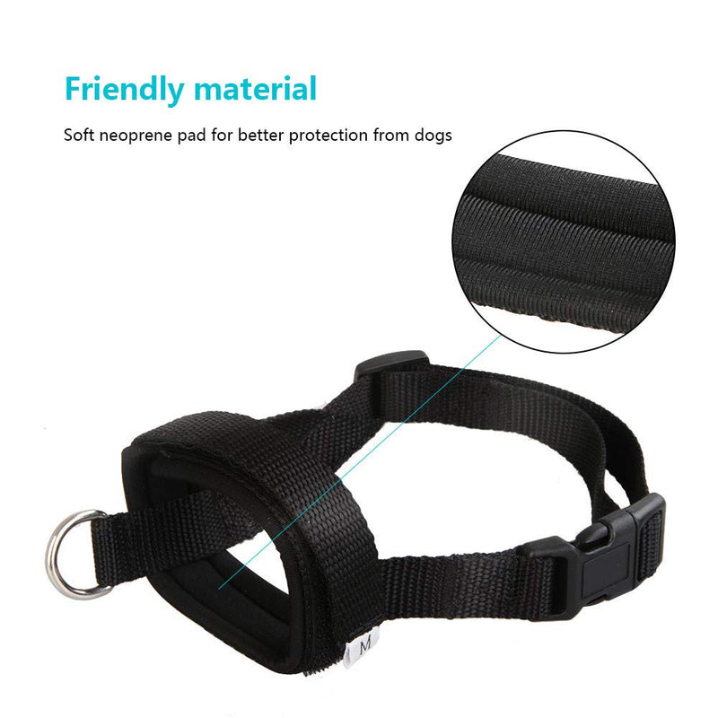 [Australia] - Aucanus Gentle Muzzle for Dogs,Nylon Dog Muzzle for Small,Medium,Large Dogs, Soft Neoprene Padding–Anti-Shedding,Prevent from Biting,Barking and Chewing,Adjustable Loop L 