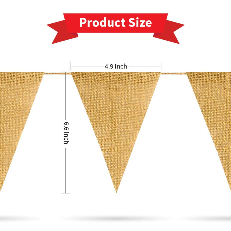 LEOBRO 48 Pcs Burlap Banner, 36 Ft Triangle Flag,DIY Decoration for Holidays, Wedding, Camping, Party and Any Occasion Shipping by FBA - PawsPlanet Australia