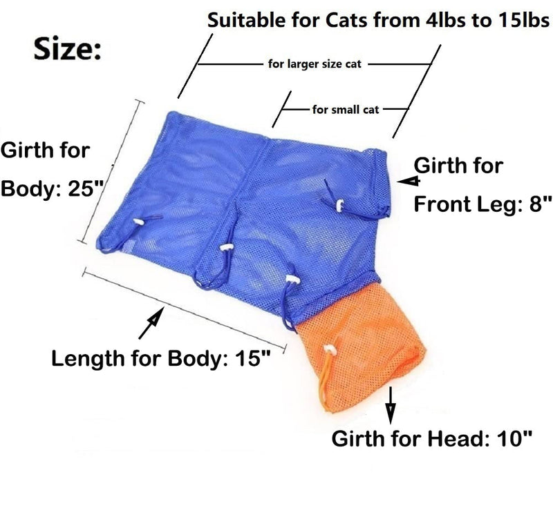 Cat Grooming Bag Puppy Dog Cleaning Polyester Soft Mesh Scratch & Biting Resisted for Bathing Injecting Examining Nail Trimming - PawsPlanet Australia