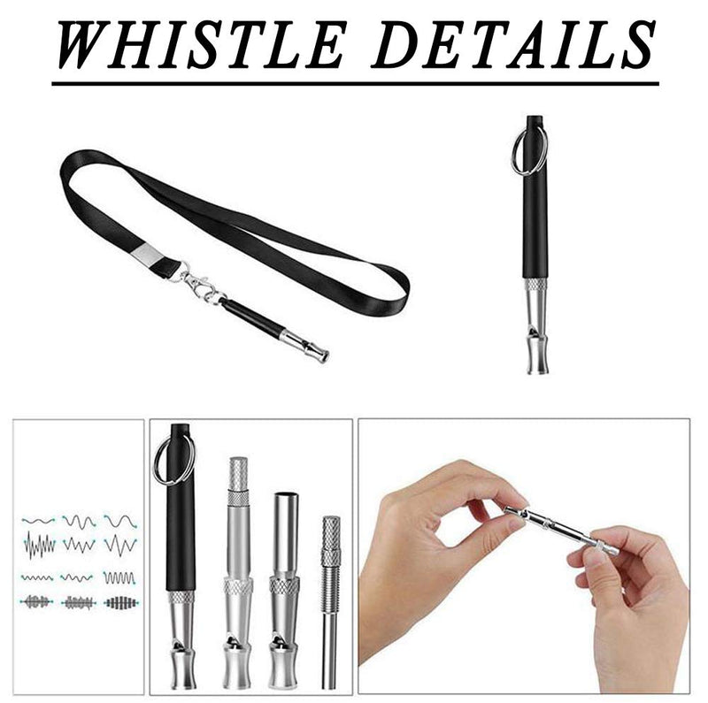 Dog Training Whistle with Lanyard, Adjustable Pitch Ultrasonic Dog Whistle with Lanyard for Dog Recall Repel Silent Training Bark Control, Complete Pet Training Kit, 3Pcs - PawsPlanet Australia