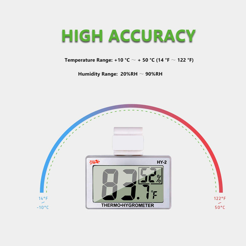 Reptile Thermometer Hygrometer LCD Digital Humidity Gauge, worked with Reptile Heat Pad to Monitor Temperature & Humidity in Reptile Terrarium, Perfect for Turtle/Snake/Lizard/Frog/Spider/Plant Box - PawsPlanet Australia