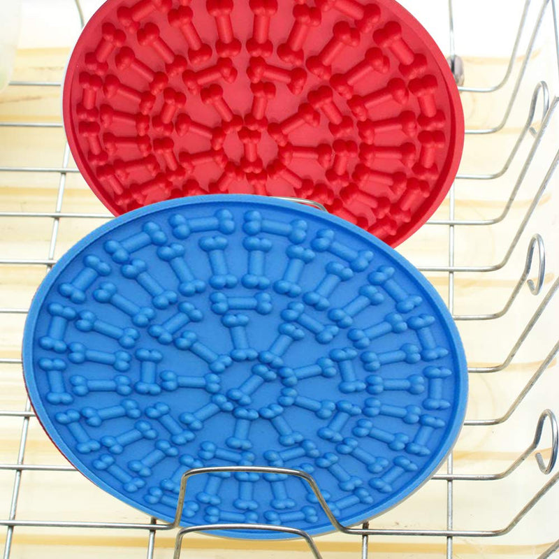 [Australia] - Dog Shower Lick Pad,Dog Peanut Butter Lick Pad Slow Feeder, Dog Mat Suctions to Wall for Grooming, Pet Bathing, and Dog Training（2pcs） 