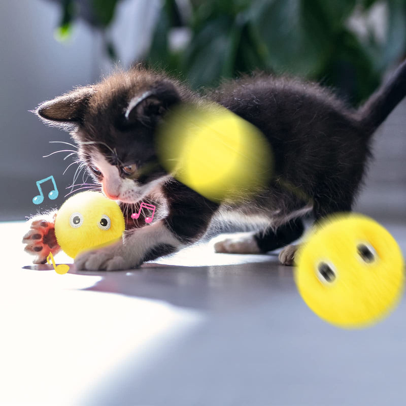 6 Pcs Cat Toy Balls Fluffy Plush Chirping Balls Interactive Cat Balls Toys Lifelike Animal Chirping Sound Balls Bird Frog Cricket for Cat Kitty Kitten Catnip Toys Indoor, 2 Styles - PawsPlanet Australia