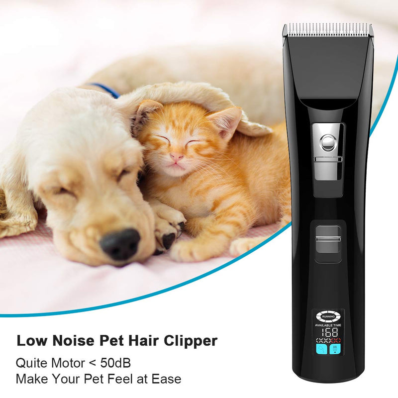 ENJOY PET Dog Clippers, Cordless Dog Grooming Clippers, Dog Grooming Kit with LCD Display Low Noise Dog Hair Trimmer, 4 Adjustable Blade Electric Clipper for Dog Cat Pet Supplies - PawsPlanet Australia