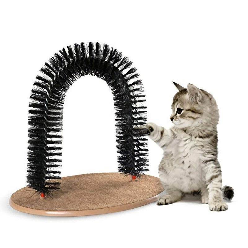MINGZE Arch Cat Groom Self Grooming Cat Toy Cat Self Groomer, Massager and Cat Scratcher, Scratching Arch Kitten Massaging Pet Self Grooming Bristle Groomer Toy Perfect For Playing And Scratching - PawsPlanet Australia