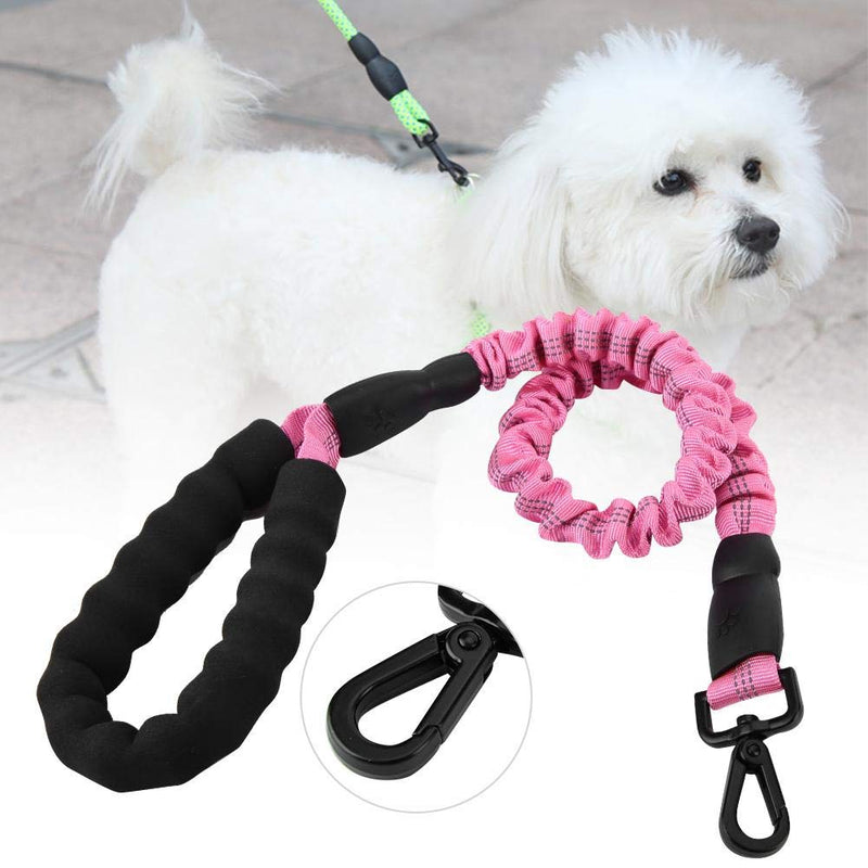 Dog Traction Rope Pets Dogs Elastic Leash Anti Pull Shock Absorbing Bungee Dog Leash Premium Strong Dog Elastic Lead with Traffic Control Handle - Foam Barrel Handle(Pink) Pink - PawsPlanet Australia