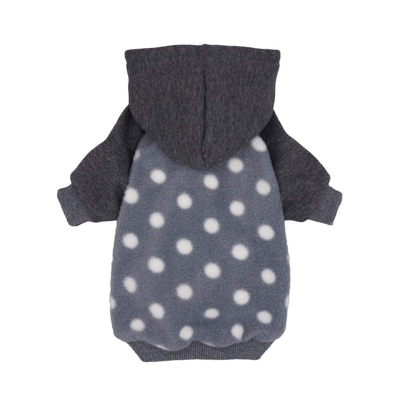 Fitwarm Polka Dot Pet Clothes Dog Hoodie Sweatshirts Pullover Cat Jackets Fleece Pink X-Small Grey - PawsPlanet Australia