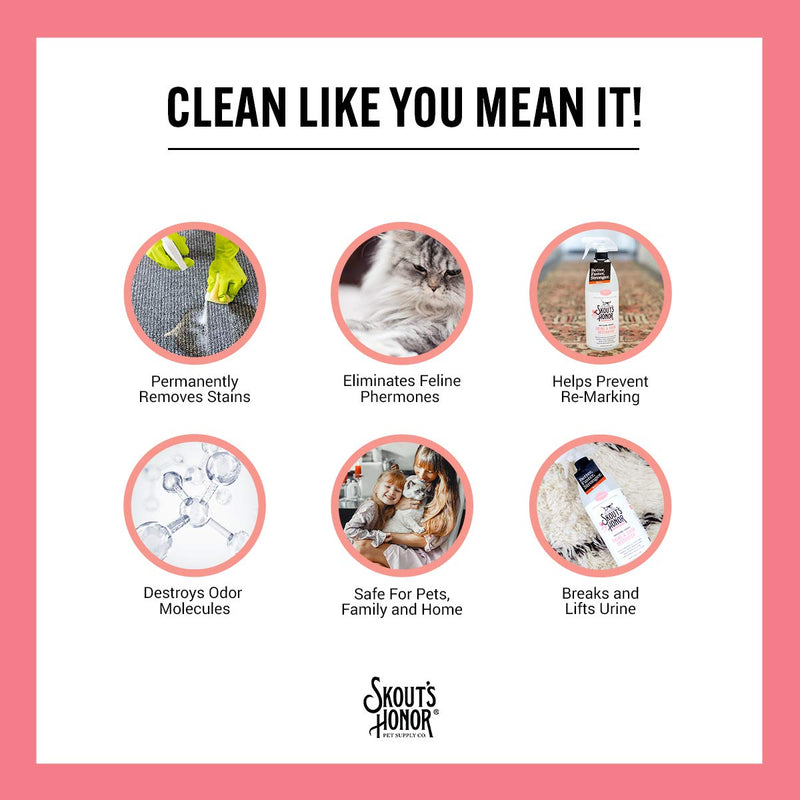 [Australia] - Skout’s Honor: Urine and Odor Destroyer - Remove Stains & Odors, Quickly Eliminate Cat Urine, Vomit & Hairballs, Marking scent - All Natural Professional Strength 