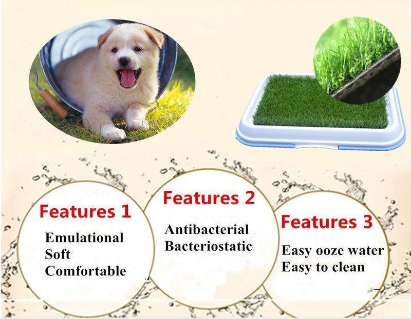 [Australia] - GOLDEN MOON Grass Mat Series Artificial Turf Pet Potty Trainer Indoor Outdoor Replacement Pet Grass Mat 15"x25" 