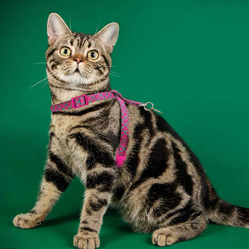 [Australia] - PUPTECK Escape Proof 8 Style Cat Harness with Leash Set - Walking Adjustable Soft and Light Weight for Kittens, Puppies Pink 