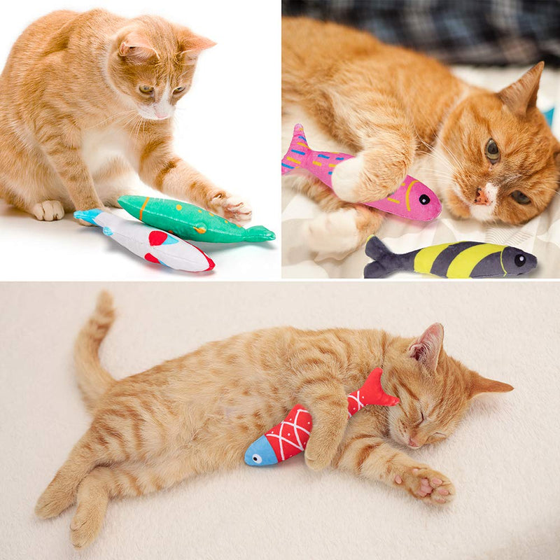 [Australia] - AWOOF Catnip Toys for Indoor Cats, Natural Catnip Cat Toys Kitten Toys - 8 PCS Fish Cat Toys Set for Boredom 