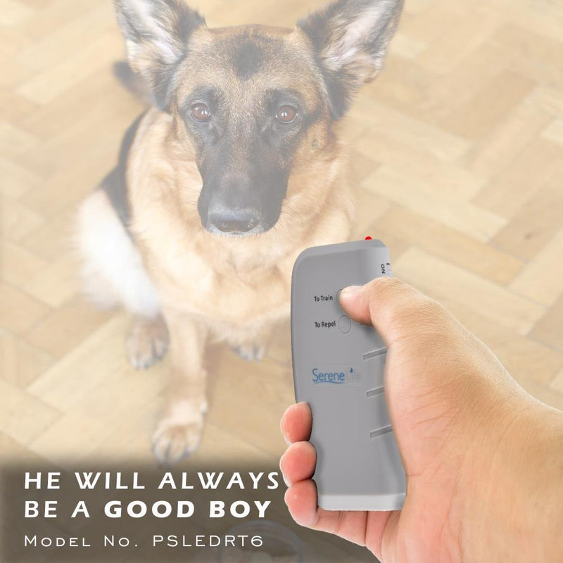 [Australia] - SereneLife PSLEDRT6 Dog Trainer Repellent with Flashlight/Powerful Ultrasonic Bark Stopper - Dog Trainer Device - Protect Yourself + Train Your Dog 