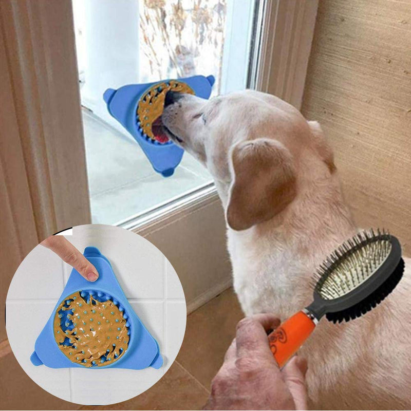 NA 2 Pcs Dog Lick Mat Slow Feeding and Distraction of Dogs Blue Dog Distraction Toys Dog Peanut Butter Toy - PawsPlanet Australia