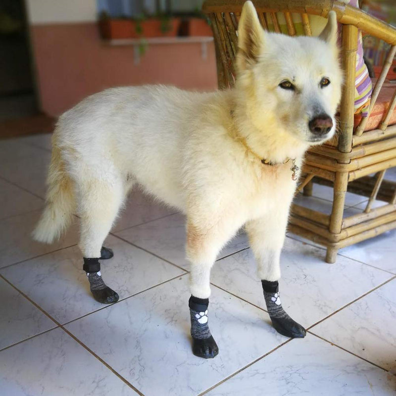 KOOLTAIL Dog Socks Anti Slip with Straps Traction Control Waterproof Paw Protector Black S - Paw Width: 1.7", Length: 4.3" - PawsPlanet Australia