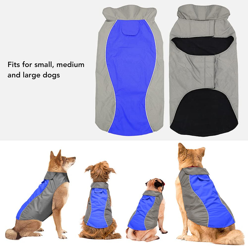 Dog Raincoat Dog Rain Jacket with Strip Reflective and Leash Hole,Small Dog Raincoats for Small Dogs,Dog Rain Coats for Dogs Waterproof(S Blue) - PawsPlanet Australia